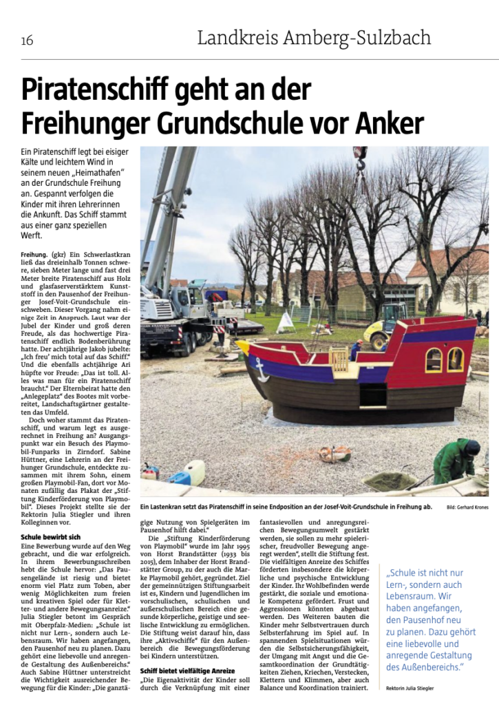 Unser neues Schiff in der Amberger Zeitung!